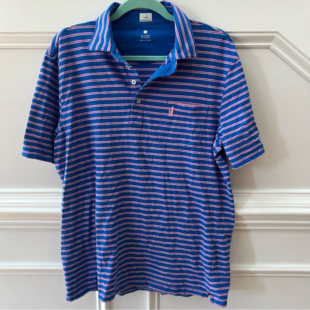 johnnie-O Atkins Waterfall Blue Polo Shirt